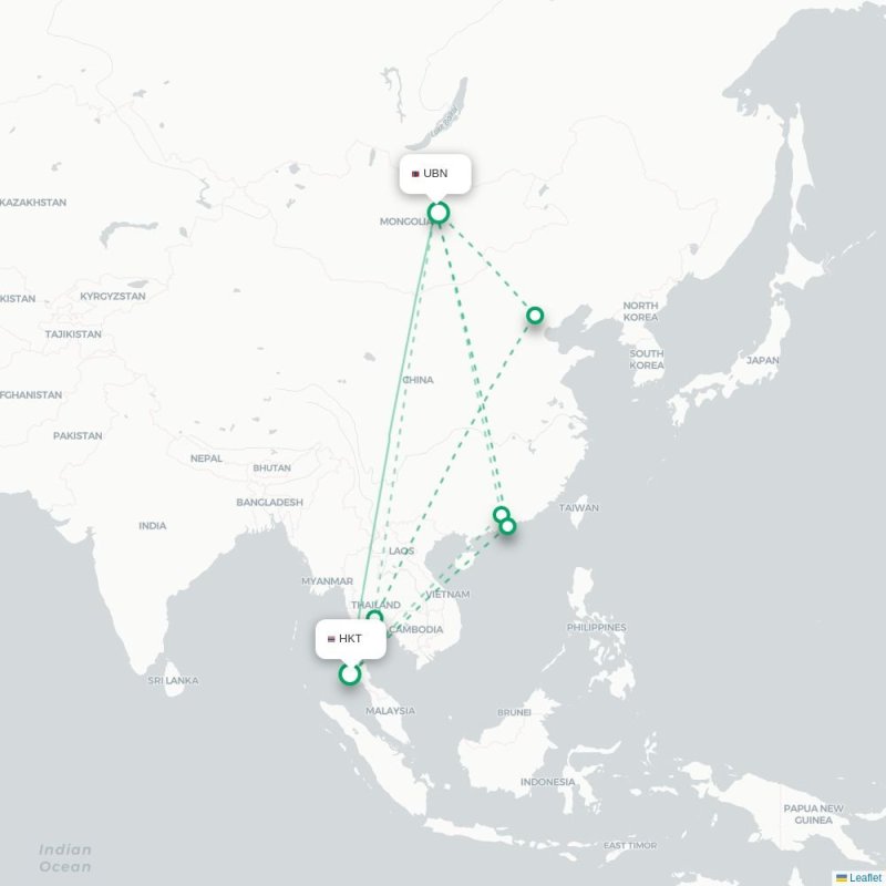 HKT - UBN route map
