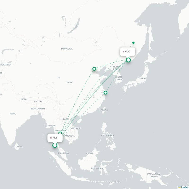 HKT - VVO route map