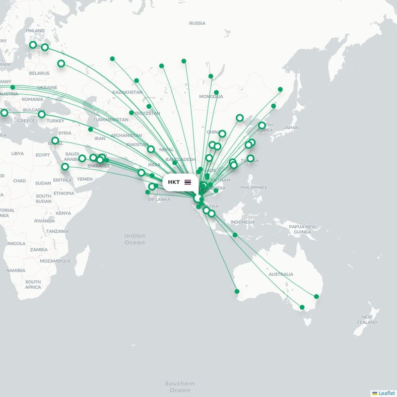 Route map Phuket  HKT airport