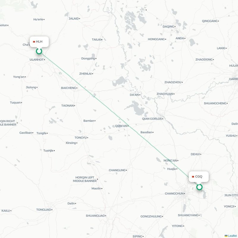 HLH - CGQ route map