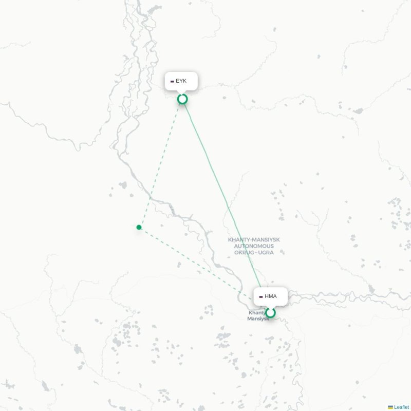 HMA - EYK route map