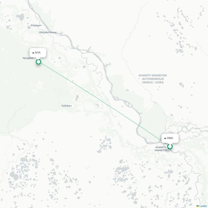 HMA - NYA route map