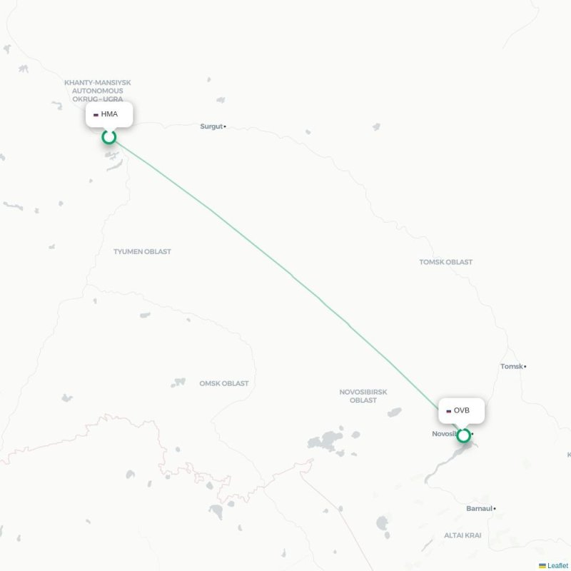 HMA - OVB route map