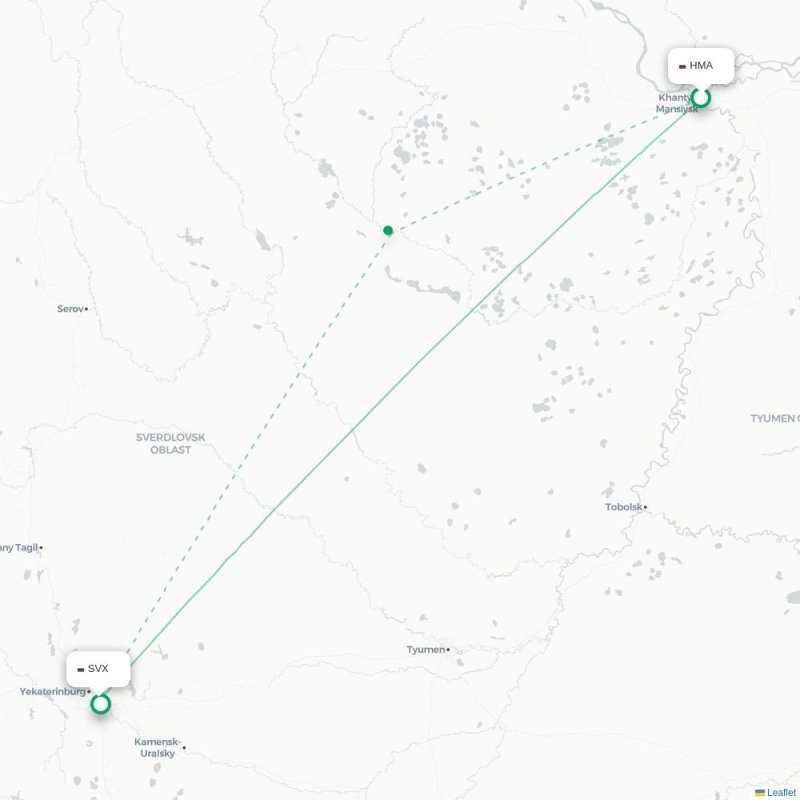HMA - SVX route map
