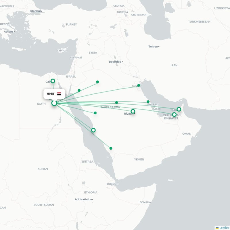 Route map Sohag  HMB airport