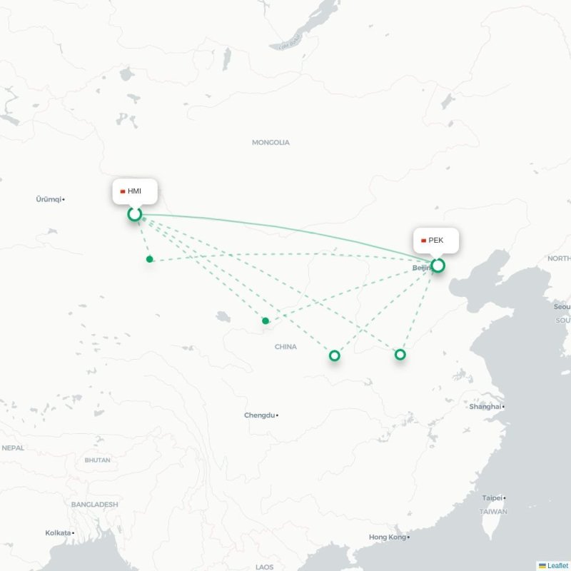 HMI - PEK route map