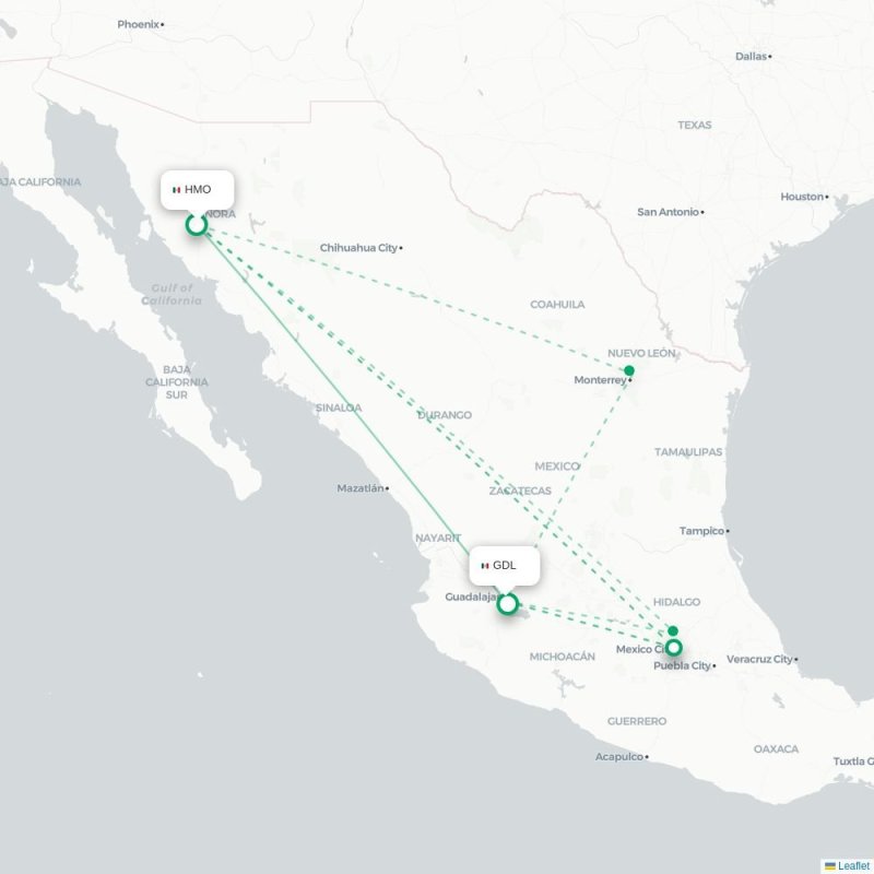 HMO - GDL route map