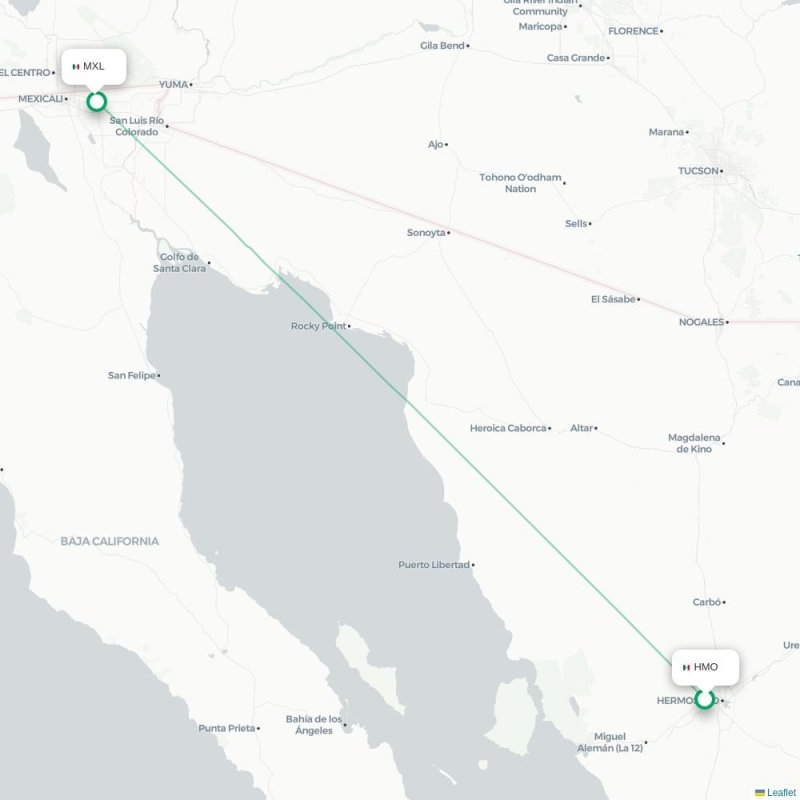 HMO - MXL route map