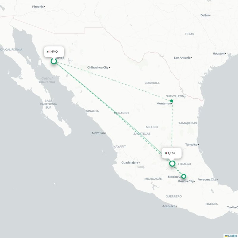 HMO - QRO route map