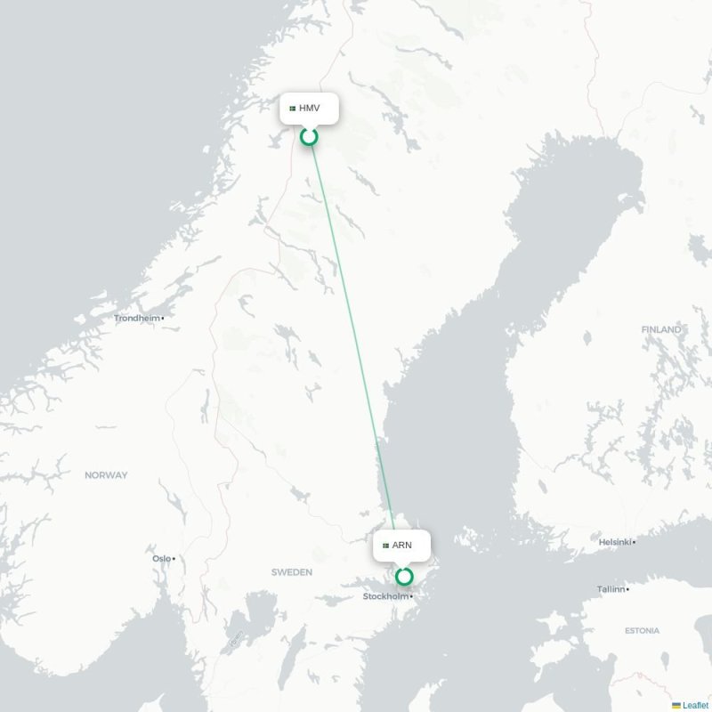 HMV - ARN route map