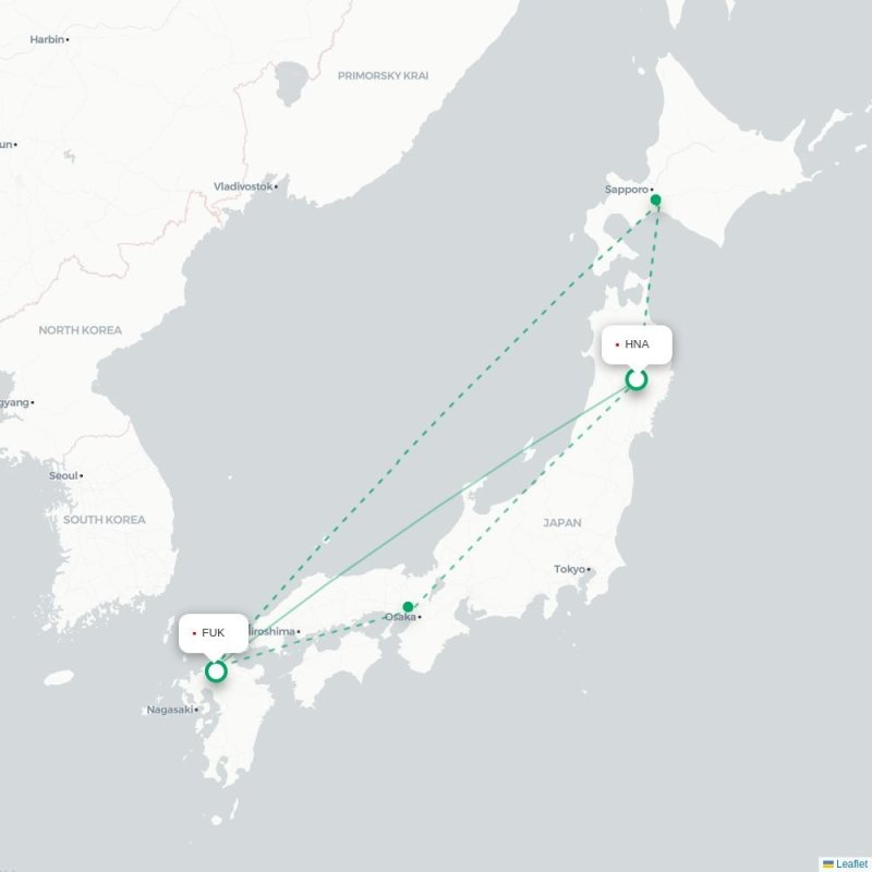HNA - FUK route map