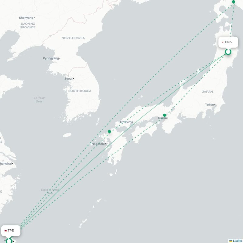 HNA - TPE route map