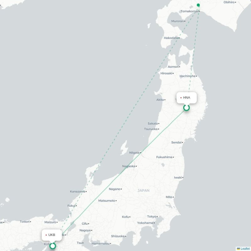 HNA - UKB route map