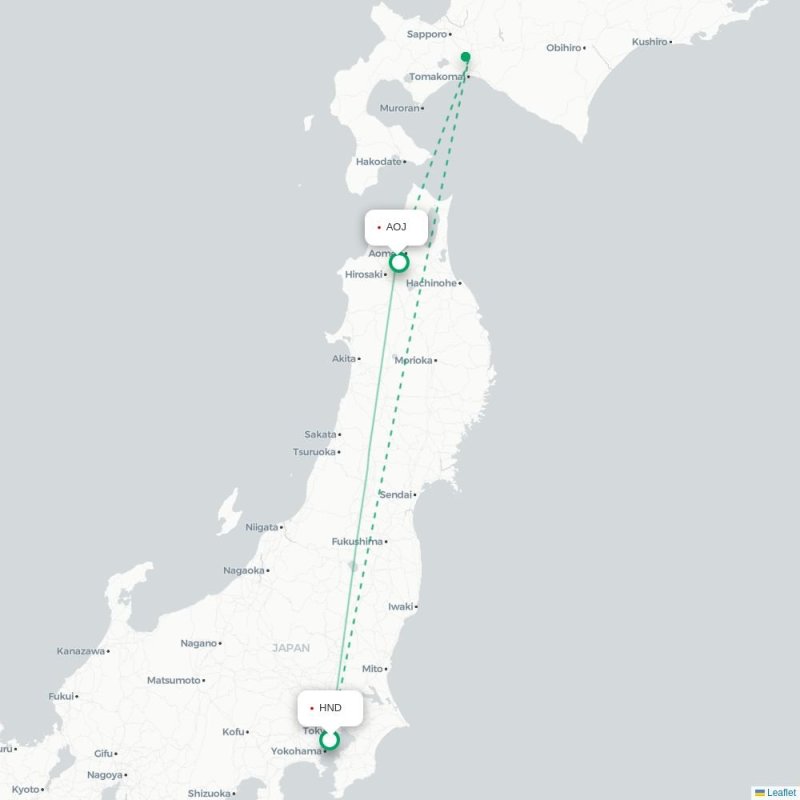 HND - AOJ route map
