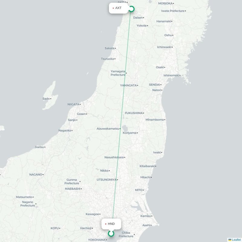 HND - AXT route map