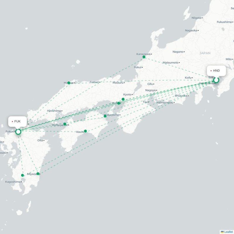 HND - FUK route map