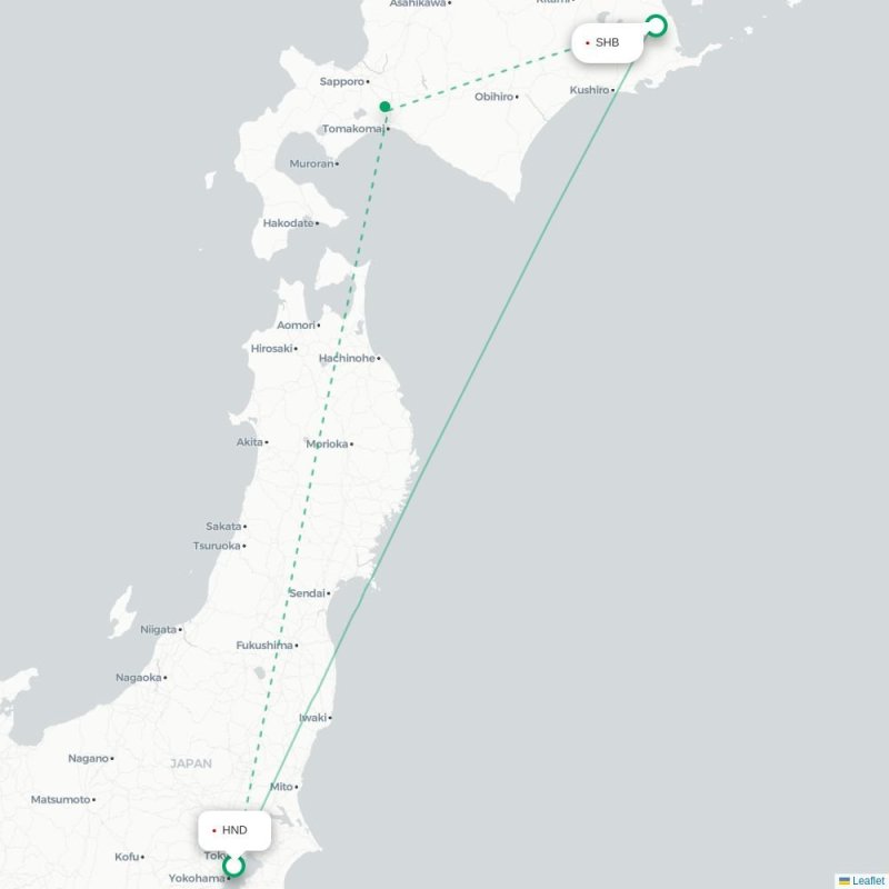 HND - SHB route map