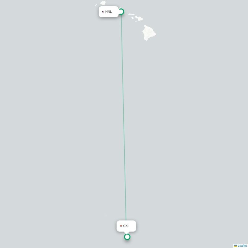 HNL - CXI route map