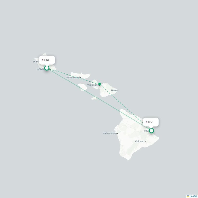 HNL - ITO route map