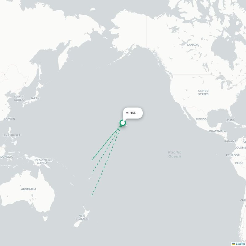 HNL - SYD route map