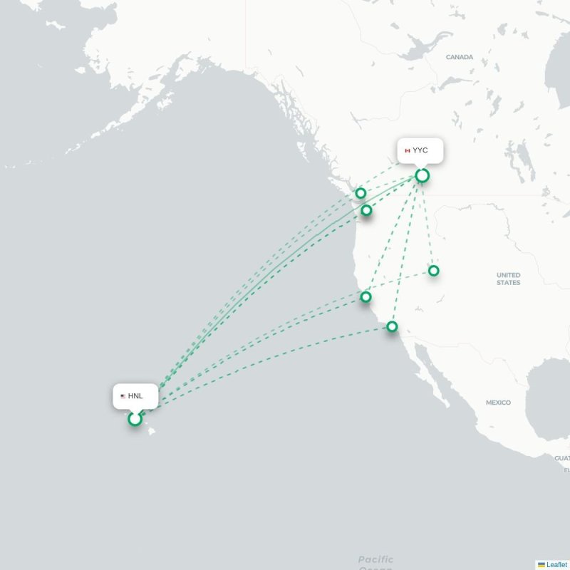 HNL - YYC route map