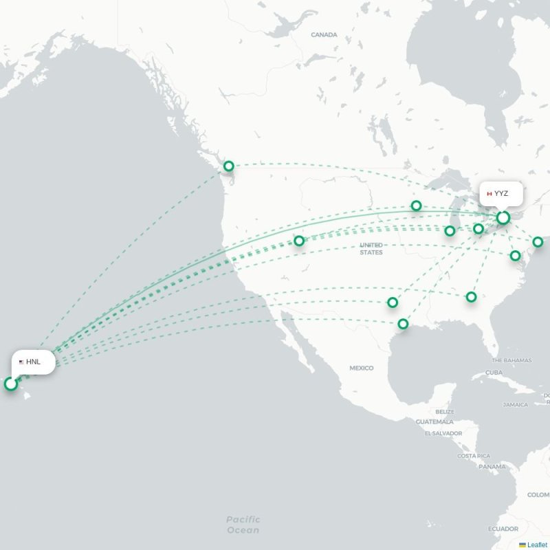 HNL - YYZ route map
