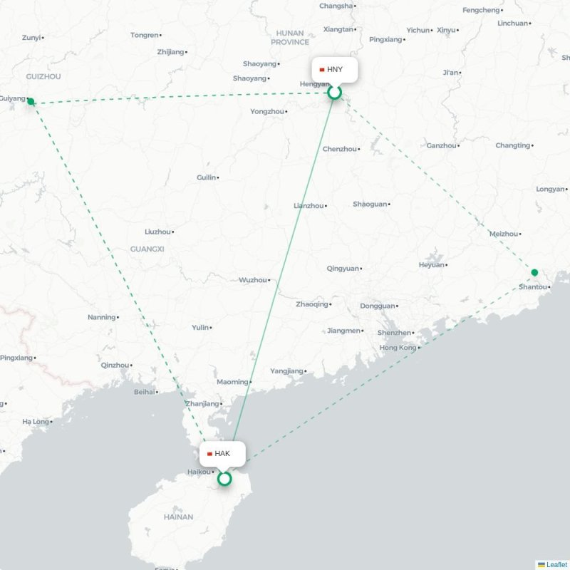 HNY - HAK route map