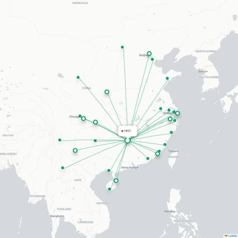 HNY - KWE route map