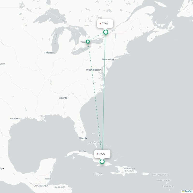 HOG - YOW route map