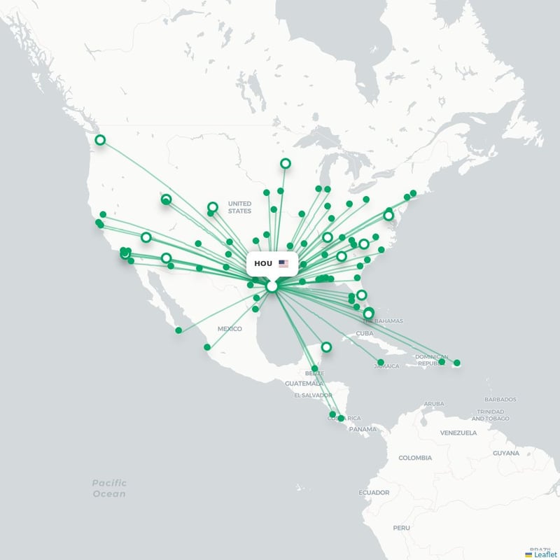Route map Houston  HOU airport