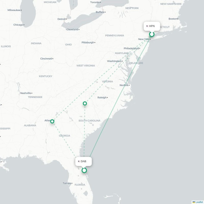 HPN - DAB route map
