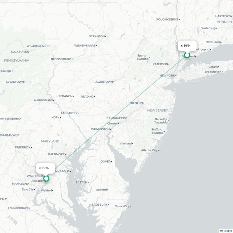 HPN - DCA route map