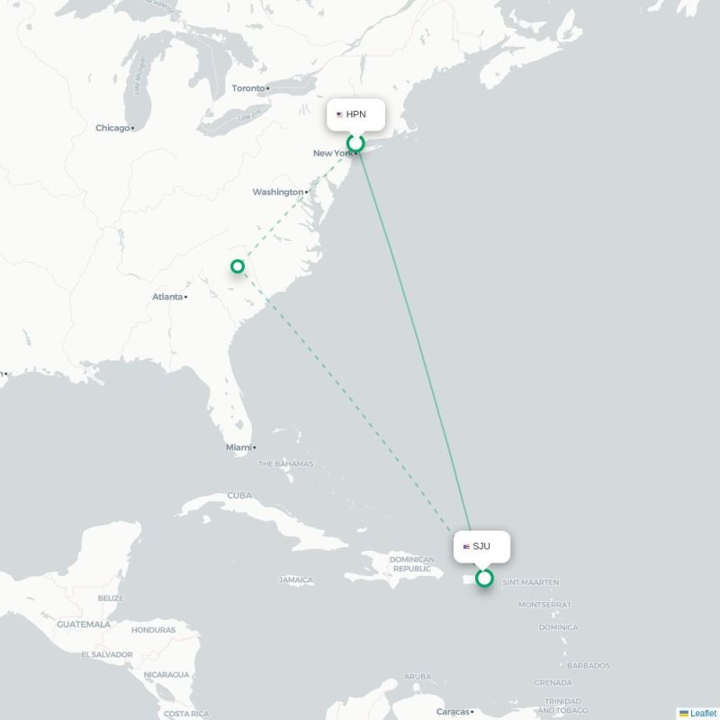 HPN - SJU route map