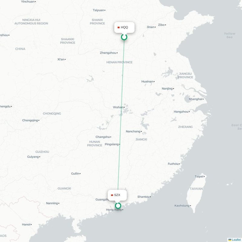 HQQ - SZX route map