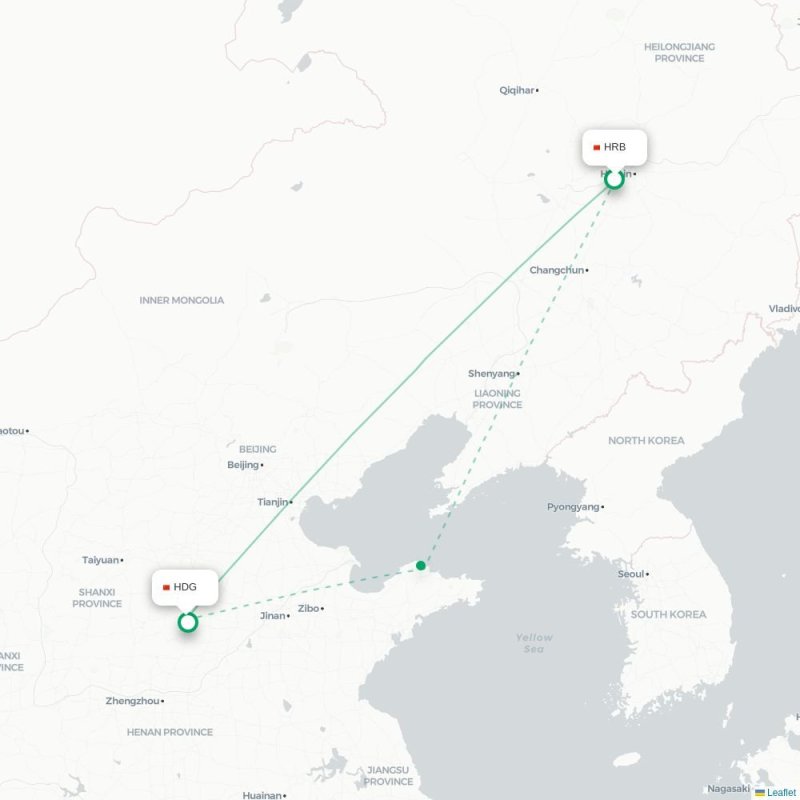 HRB - HDG route map
