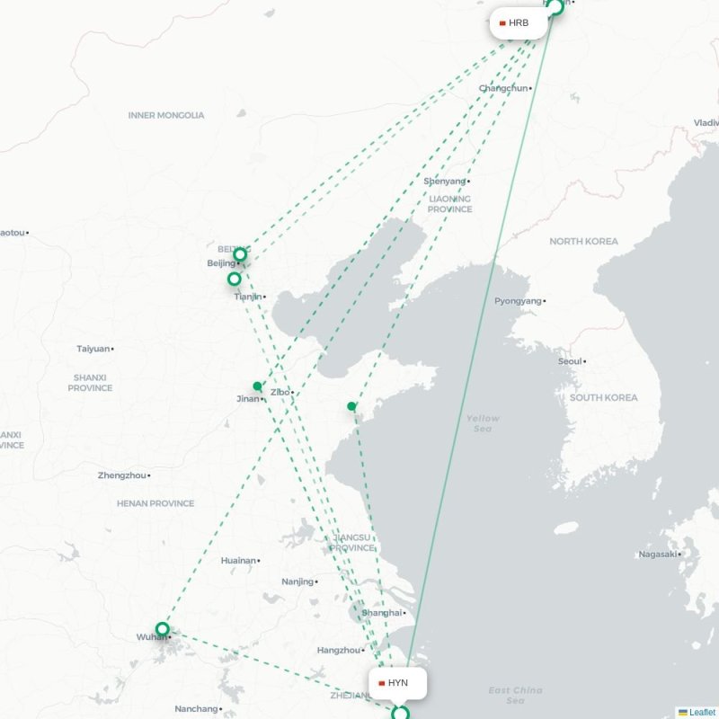 HRB - HYN route map