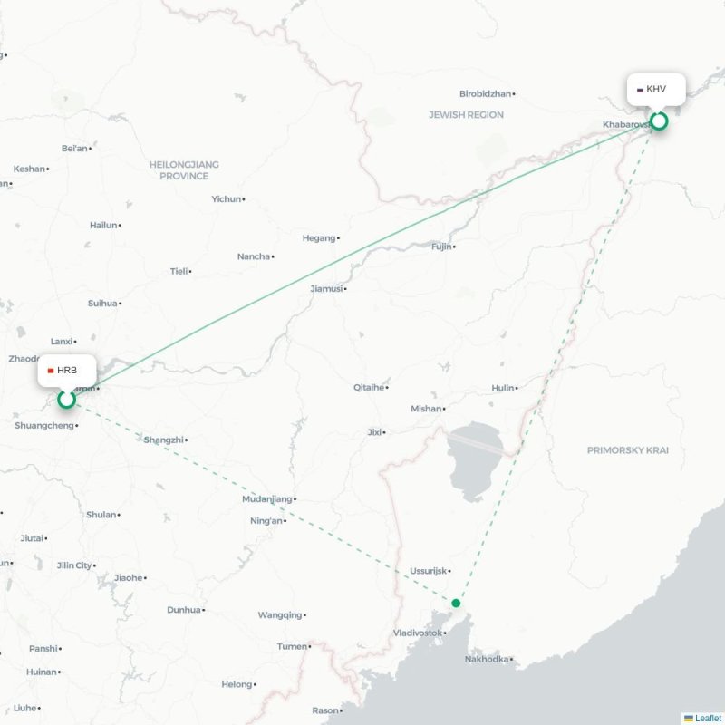 HRB - KHV route map