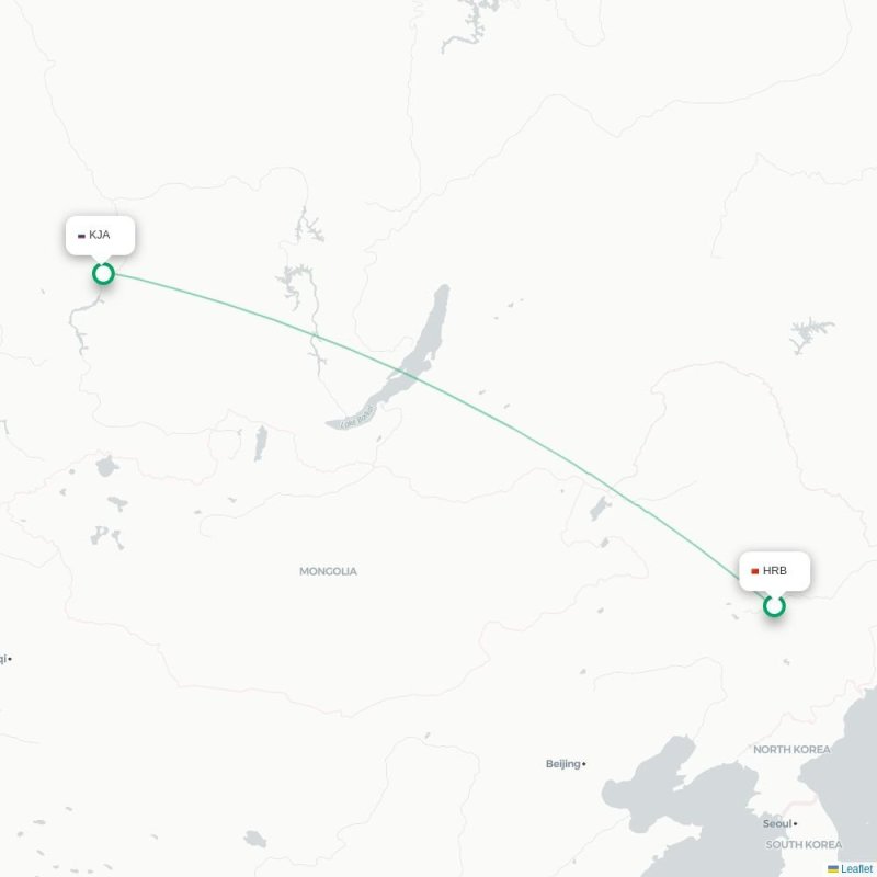 HRB - KJA route map