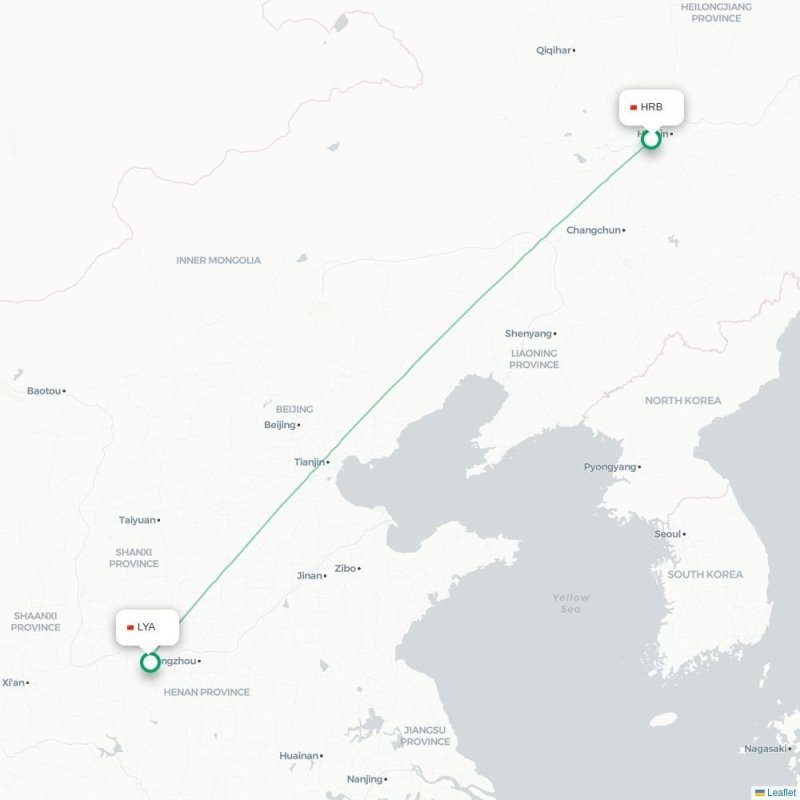 HRB - LYA route map