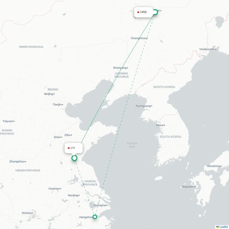 HRB - LYI route map