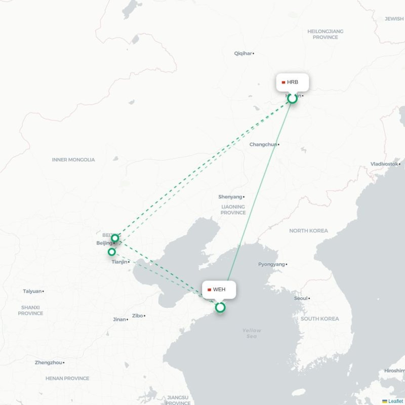 HRB - WEH route map