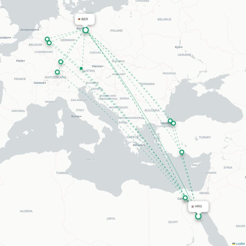 HRG - BER route map