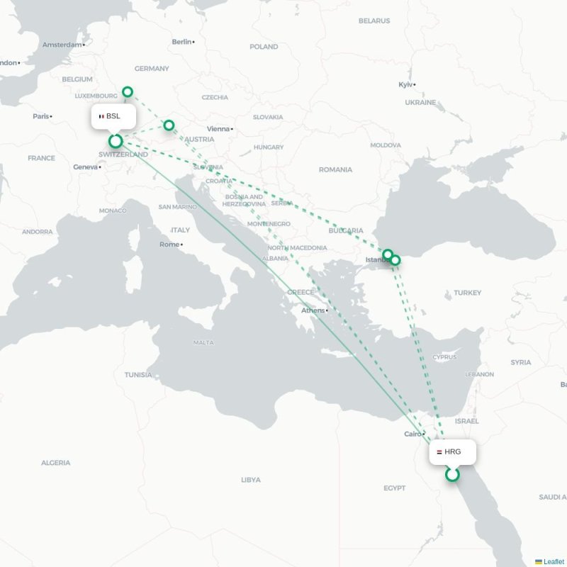 HRG - BSL route map