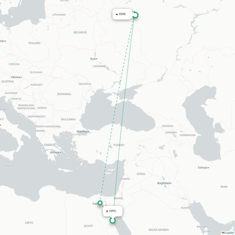 HRG - DME route map