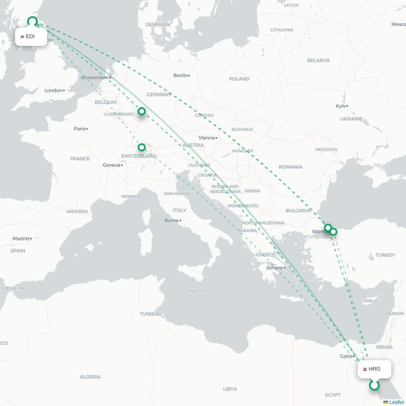 HRG - EDI route map