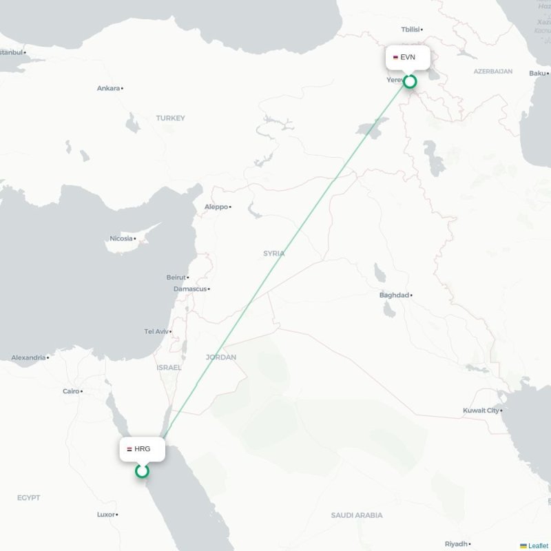 HRG - EVN route map