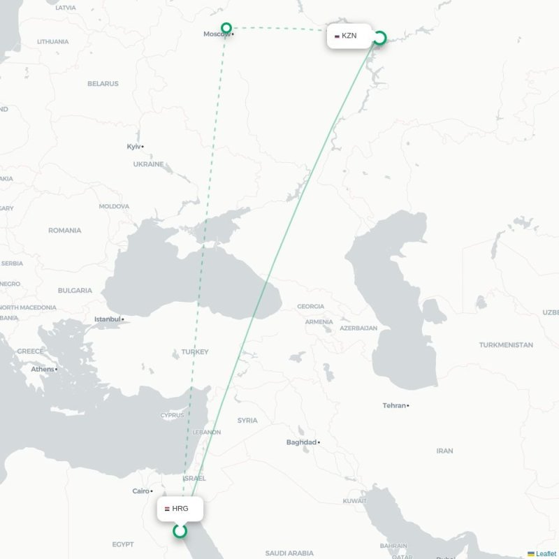 HRG - KZN route map