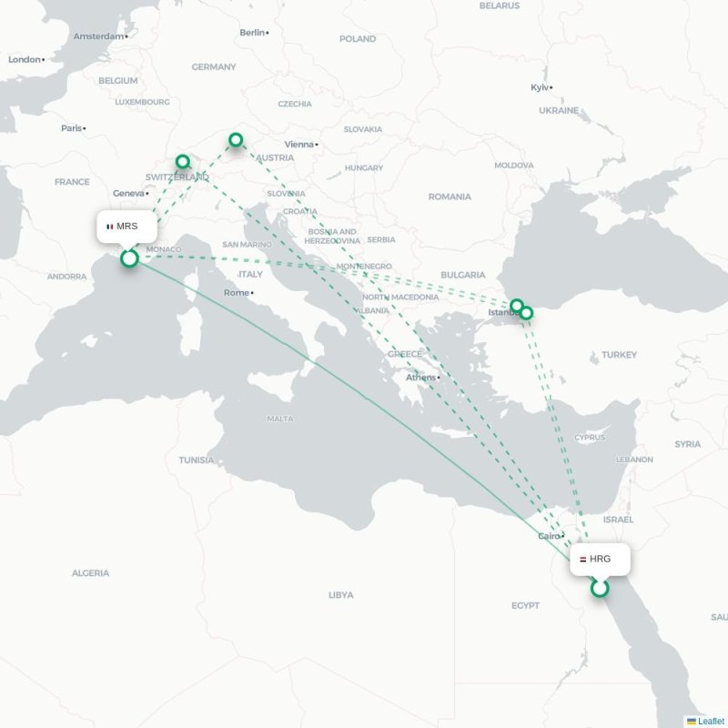 HRG - MRS route map