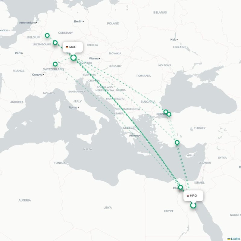 HRG - MUC route map