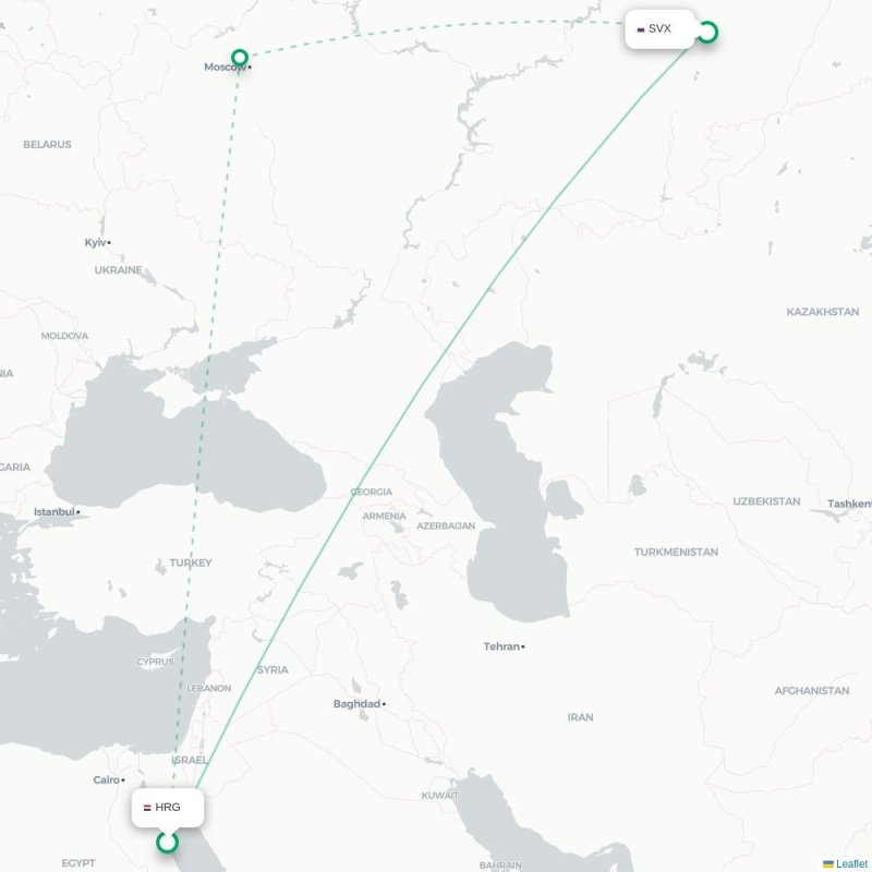 HRG - SVX route map